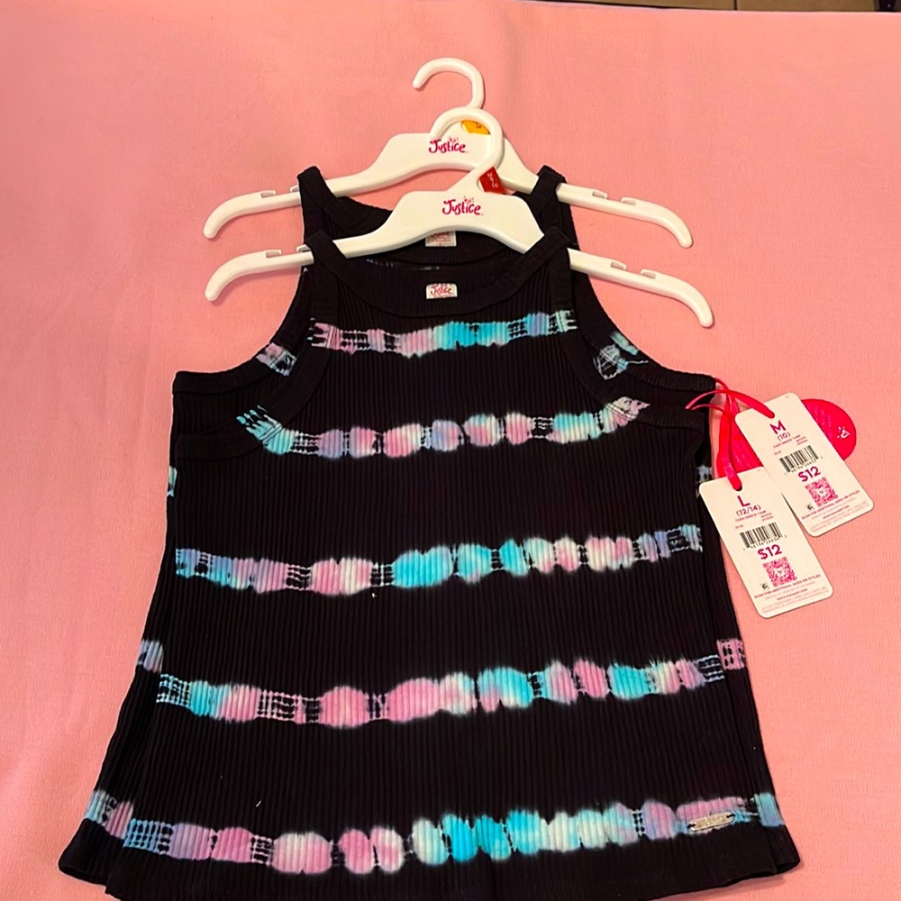 Justice Girls Ribbed High Neck Tank, Sizes M(10 to L(12/14)